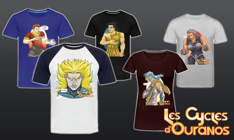 Illustration non contractuelle des tee-shirt imaginés pour les Cycles d'Ouranos