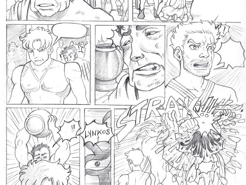 La page 5 du storyboard du volume 2 d'HERAKLISKOS par ReginHart